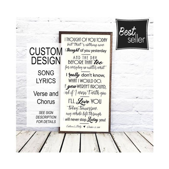 song lyric wall art song lyric art Personalized Wedding