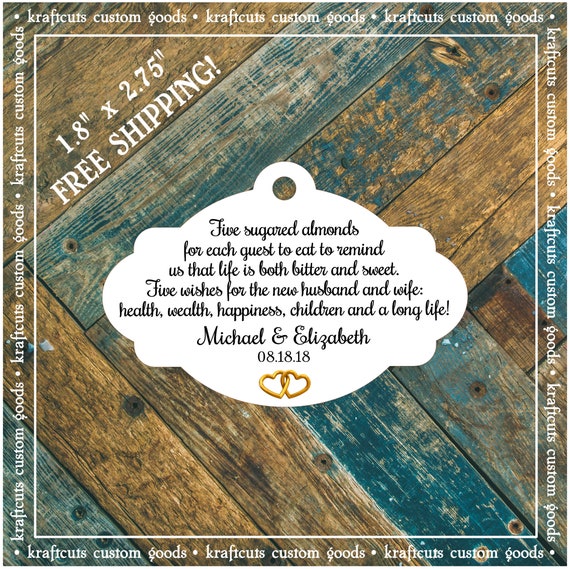 Jordan Almond Favor Tags #788 FREE SHIPPING!