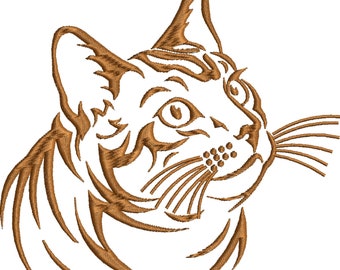 Ginger Cat embroidery design. Design for embroidery machine.