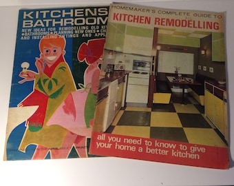 Vintage Kitchen, Vintage Bathroom, DIY Gift, Midcentury Magazine, Vintage Magazine, Interior Design, 1960s, Home Decor