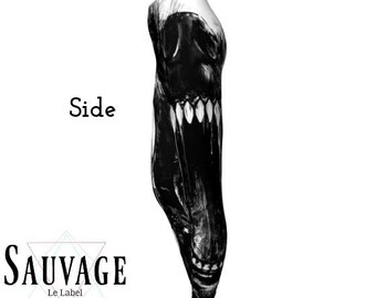 Mad... wolf? Awesome black and white Leggings for the wild ones