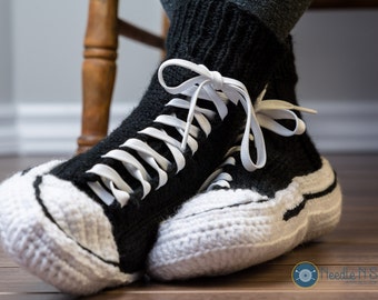 Converse slippers, crochet converse, men women adult, handmade slipper, custom converse
