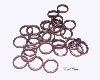 50 x rings double metal copper 7mm