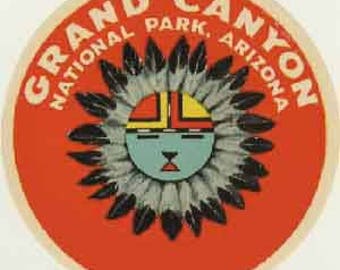 Vintage Style Grand Canyon National Park Arizona Travel Decal sticker