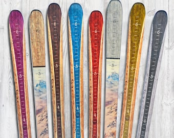 Wooden Ski Growth Chart / Kids Wood Height Chart / Personalized Child Growth Chart / Baby Shower Gift