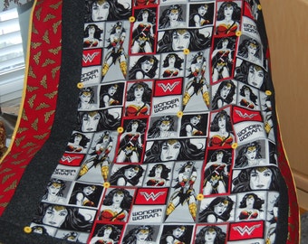 Beautiful and fun Wonder Woman Quilt