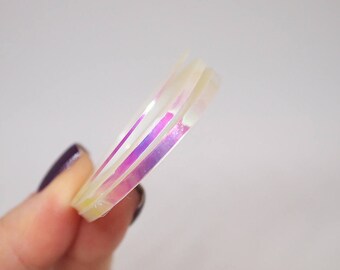 3 rolls of aurora nail art striping tape/1mm, 2mm and 3mm wide/ Transparent nail tape/ Nail foil/ Nail art/ Nails/ Nail decorations