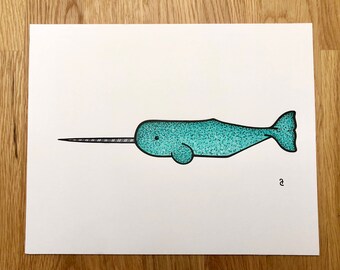 Original Narwhal - Ink Drawing