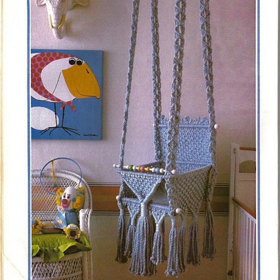 Macrame Baby Swing Pattern. 1970's Macrame Pattern.