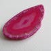 Agate focal bead Agate pendant. Agate slice. Pink dyed. Top drilled. 58mm x 30mm.