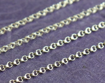 Sterling Silver Chain by the Foot - Petite Rolo Chain - Select Lengths