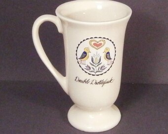 Pennsylvania Dutch German Hex Sign Mug Double Distlefink.
