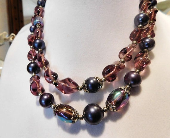 Designer Trifari Lucite Bead Necklace