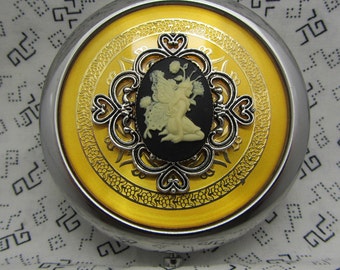 Compact Mirror Garden Flower Fairy Comes With Protective Pouch Gold Compact Mirror