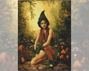 Cross stitch kit Pixie, elf, fairy, pixie, fantasy