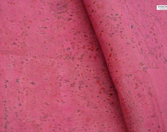 DARK PINK cork fabric - finest available, Made in Portugal - Choose a Size - textile quality, appropriate for all applications (USA seller)