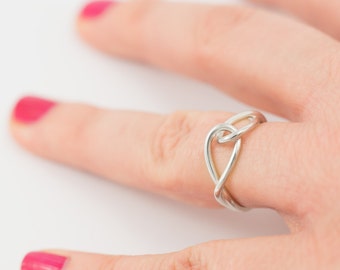 Silver ring, handmade from 925 silver wire, size 17