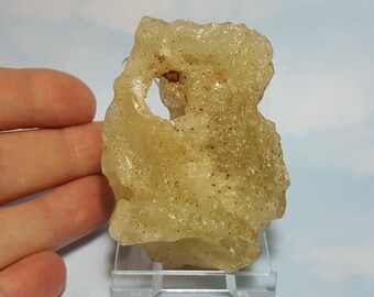 Sale Large LIBYAN DESERT GLASS With Hole And Rare Cristobalite Balls 76.9 Gram Natural Libyan Gold Tektite Meteorite Impact Glass From Egypt
