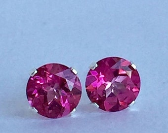 MothersDaySale Mystic Pink Topaz 6mm 2ctw Sterling Silver Stud Earrings