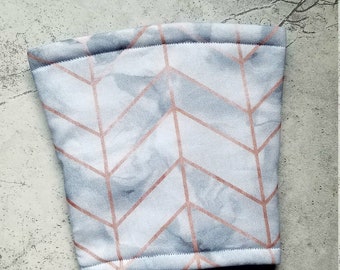 Marble rose gold herringbone