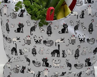 Cat Reusable Shopping Bag, Market Bag, Tote