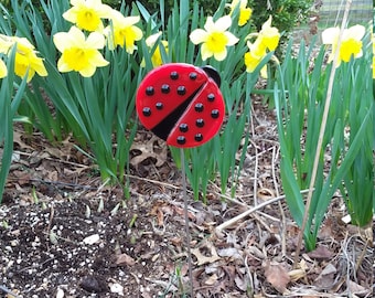 Lady bug garden stake yard art house warming