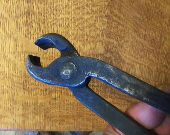 Blacksmith Tool , Hand Forged Nippers , Antique Blacksmith Tool