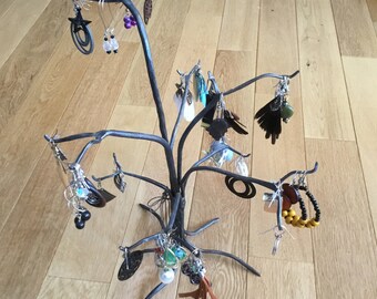 Hand forged jewelry holder (tree)