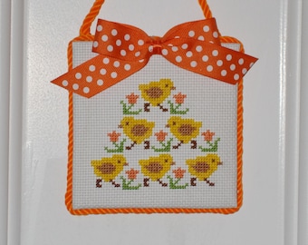 Finished Cross Stitch "Chicks"
