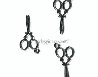 2 silver scissors charms