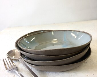 SALE, Deep plate, pasta plate, serving dish, blue dish, appetizer plate, ceramic plate, modern ceramic , ceramic bowl, pottery bowl