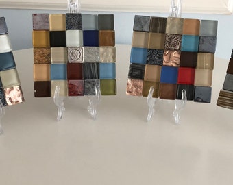 Glass Tile Coaster Set of 4 "Paprika"