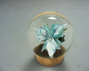 Handmade Borosilicate Aqua Floral Marble