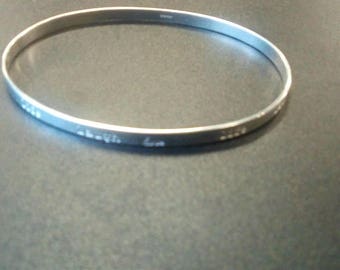 Sterling silver inscribed bangle