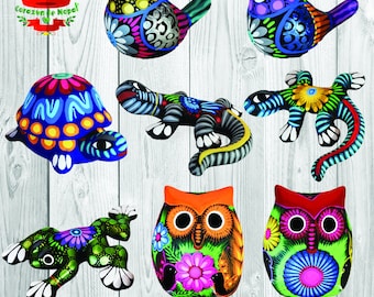 Animals in Terrcotta decorated by hand so Artiginale