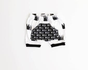 wild thing SHORTIES / diaper cover / baby leggings / toddler shorts / newborn to 4T / modern baby clothes / where the wild things are