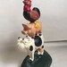 Vintage Cast Iron Door Stop Farm animal themed cow pig rooster