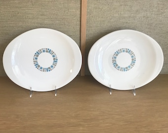 Vintage Temporama china Platters by Cannonsburg, Mid Century Modern Atomic Era