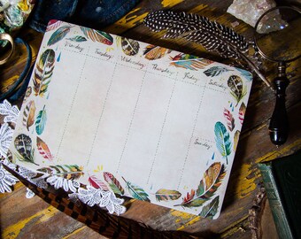 Desktop Notepad - Feathers | Stationery | List | Katie Daisy | Notepad
