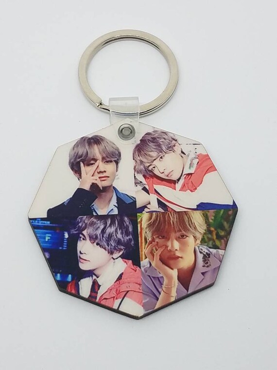 KPOP BTS DoubleSide Print Wood Keychain BTS Keychain Bangtan