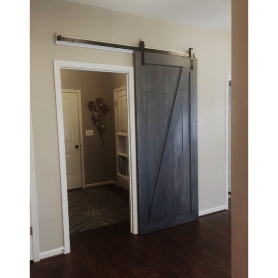 Custom Made Sliding Barn Door Z Design Classic Gray