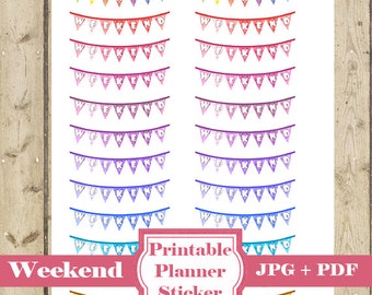Weekend Banner Printable Planner Stickers For Happy Planner