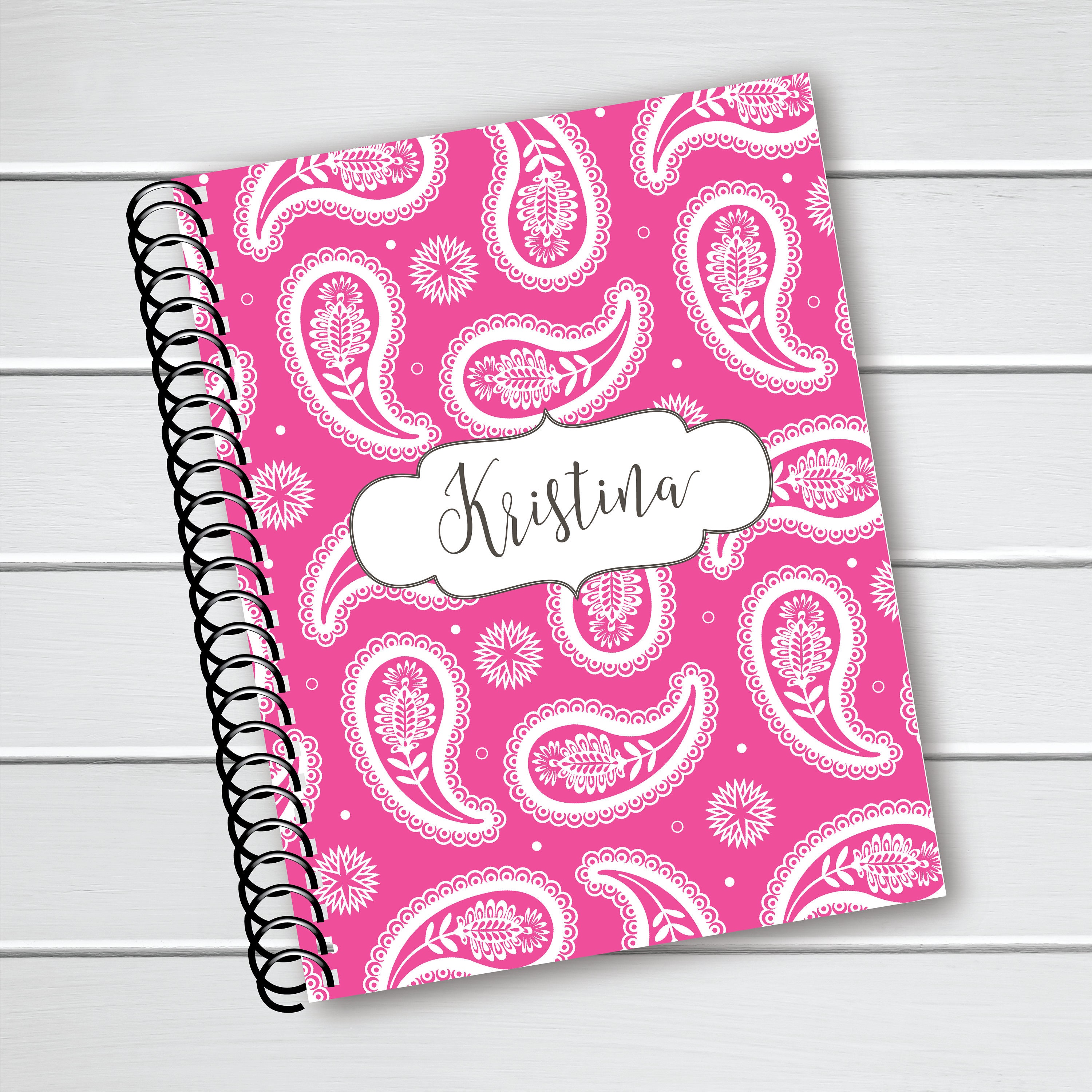 Personalized Notebook Name and Paisley Design Coil Notebook