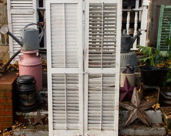 long antique louvered shutters pair of large vintage shutter doors old distressed architectural salvage