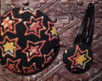 BADGE and WAX fabric HAIRCLIP set