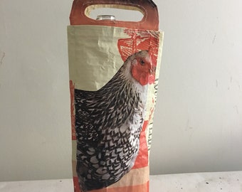Recycled Rhode Island Red Chicken Orange Wine Bag Tote