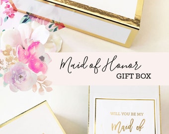 Maid of Honor Gift Sister Maid of Honor Box Matron of Honor Proposal Box Will You Be My Matron of Honor Box (EB3171BPW)