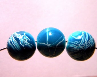20 pearls "tréfilées" - 10 mm - turquoise - acrylic - PG118