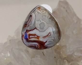 Crazy Lace Agate Ring Size 6 1/2