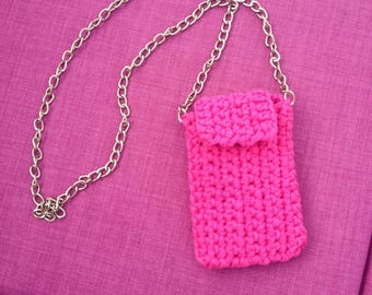 Fuchsia pink cell phone pouch